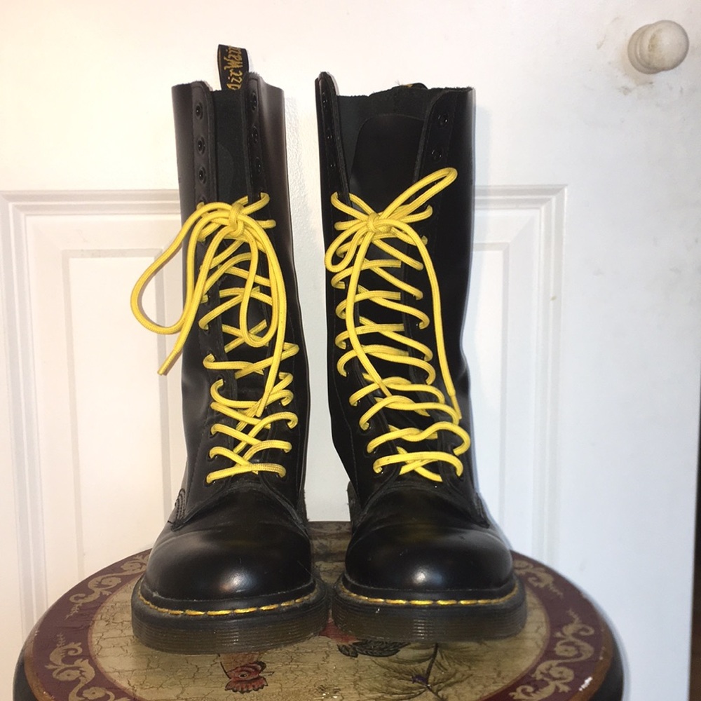 Dr. Martens black mid calf combat boots